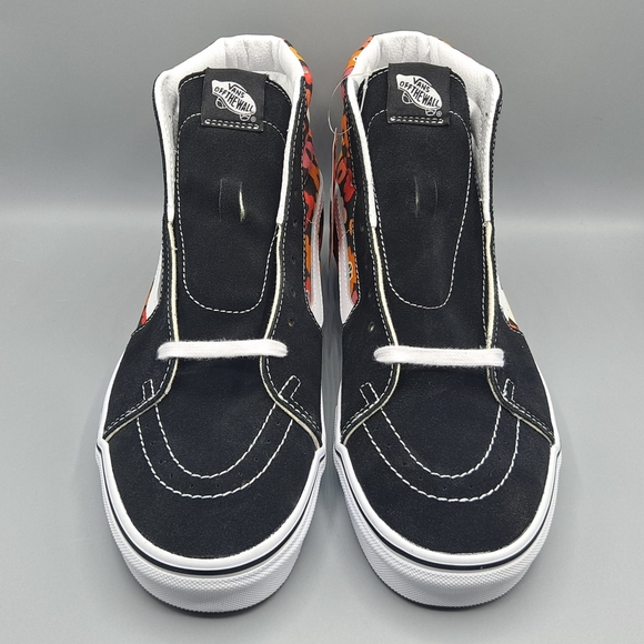 New Vans Sk8-Hi Top Flower Black White Orange Halloween Floral Men's Size 11.5 - Picture 5 of 9